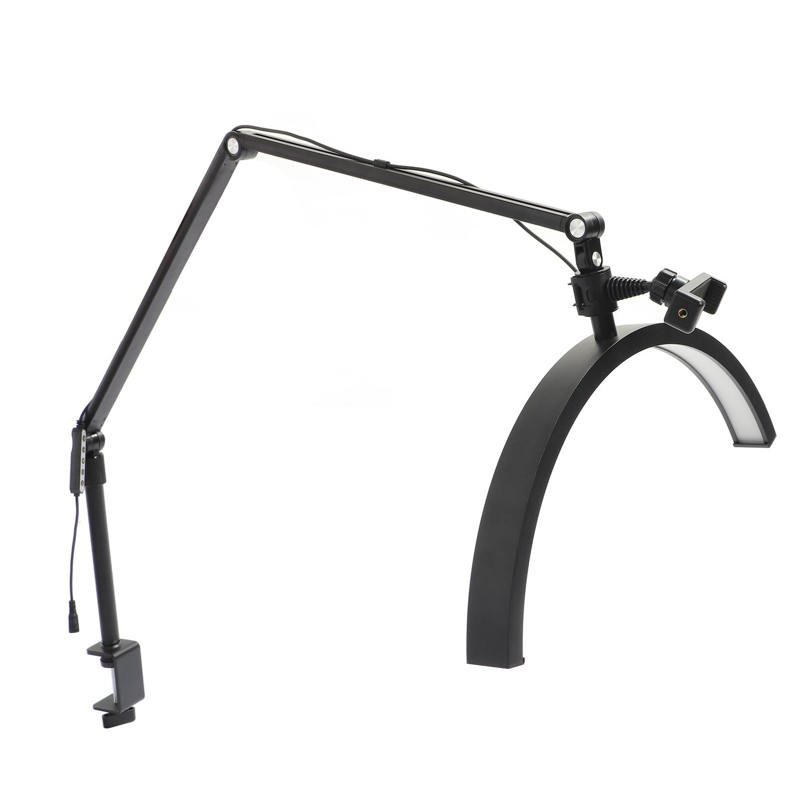 

Лампа Полумесяц 20 Вт Светодиодная лампа для ресниц Диммируемая 3 цветовые температуры Регулируемая высота Лампа для красоты UK Plug