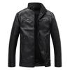 Autumn and Winter New Motorcycle Leather Jacket Men's Medium-green Leather Jacket Stand Collar Casual Simulated Leather Men's Jacket