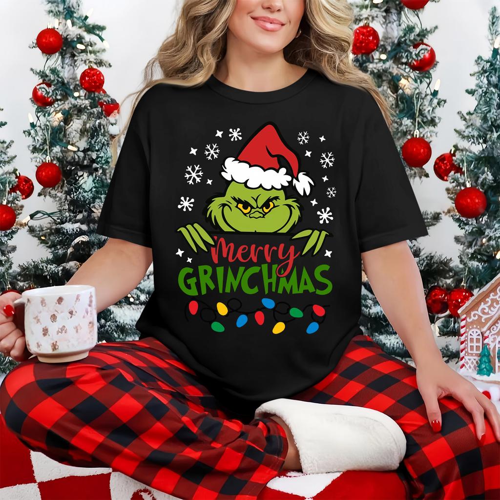 Women's Casual Printed T-Shirt Round Neck Pullover Short Sleeve Top