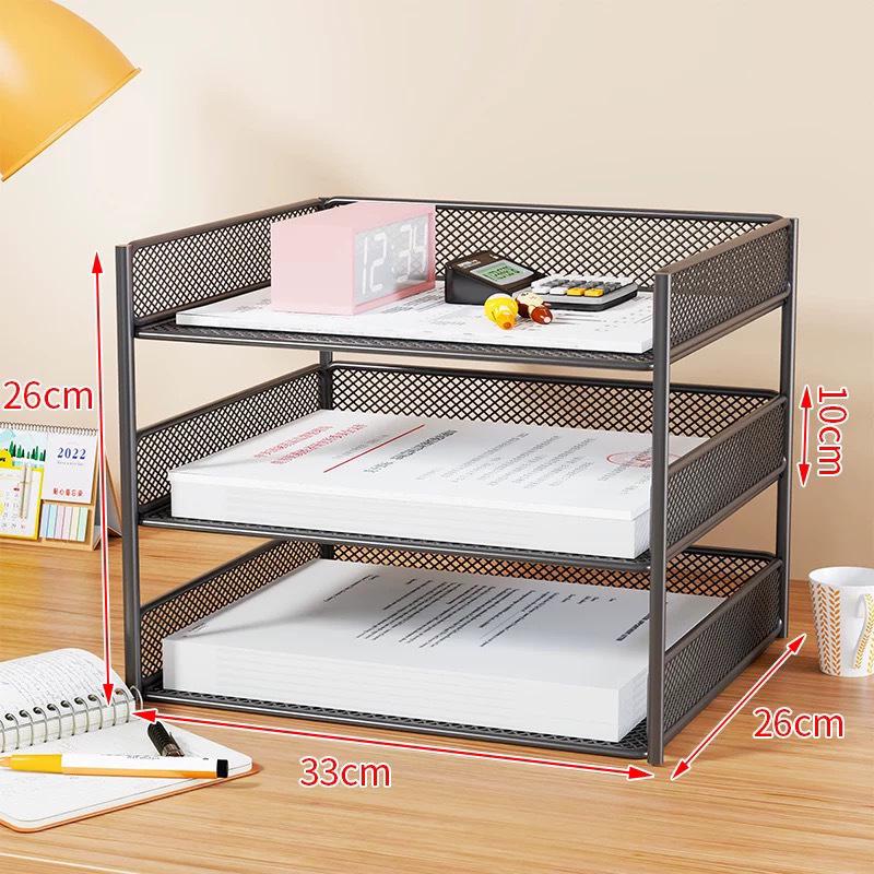 Large Capacity A4 Desktop Organizer - One-Piece Office File and Data Storage Box