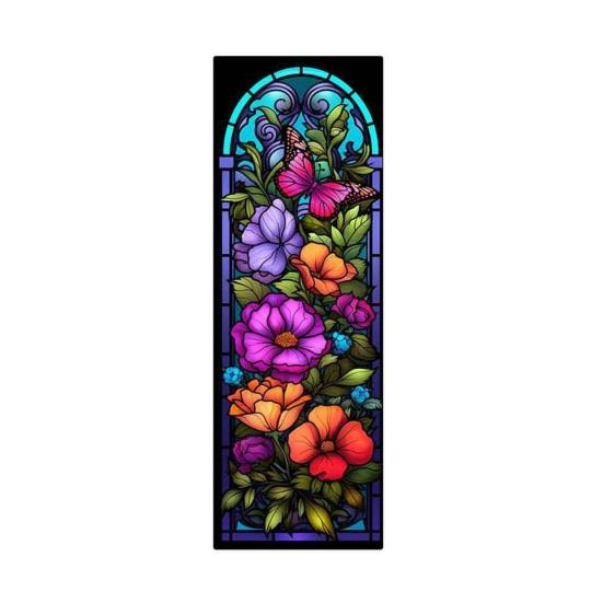 Transparent Bookmark Stained Glass Flower Bookmark Floral Acrylic Suncatcher Colorful Set Plant Book
