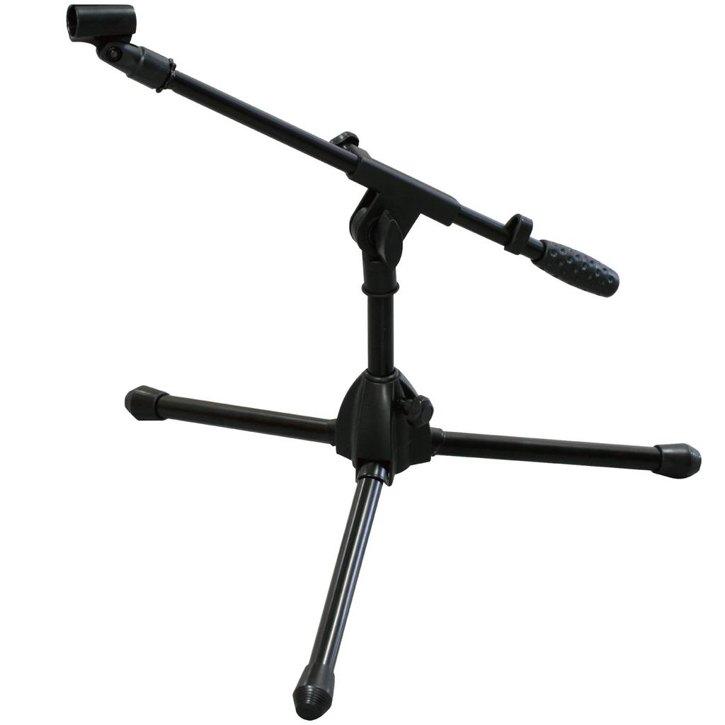 Kikutani MS-206B Short Boom Microphone Stand, Compatible with Straight Stands, Includes Microphone Holder and Carrying Bag, Black
