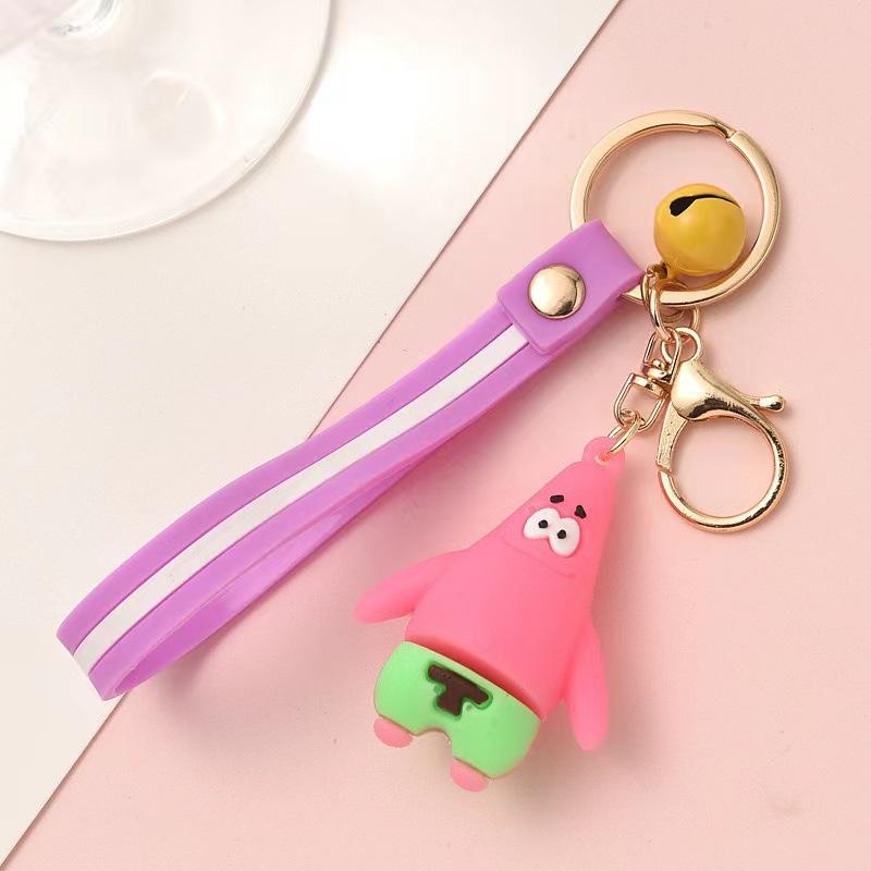 SpongeBob SquarePants Star Keychain Pendant Cartoon Car Bag Pendant Keychain Small Gift Festival Pendant