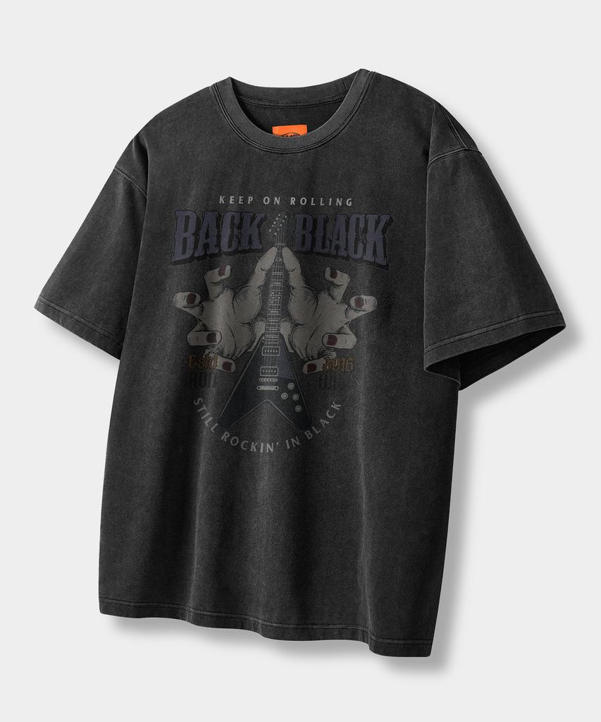 Dimiteulibeullaeg Vlad Vintage Black Semi-Crop T-Shirt_Pigment Charcoal