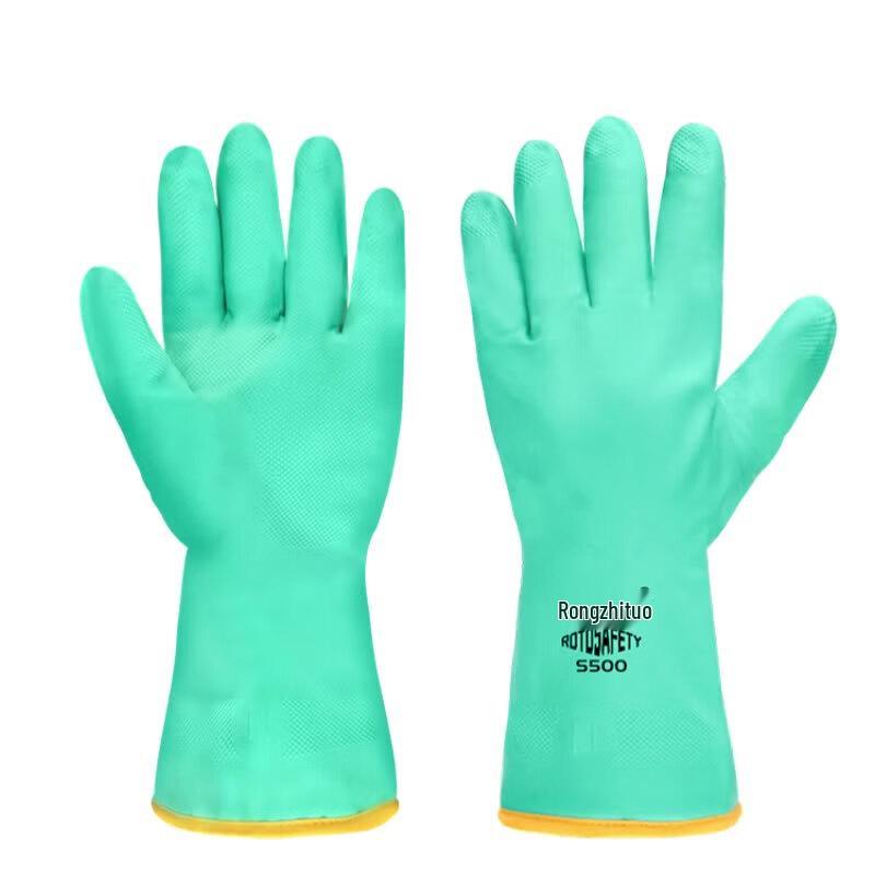 

Rongzhituo S500 Green Nitrile Cotton Lined Gloves