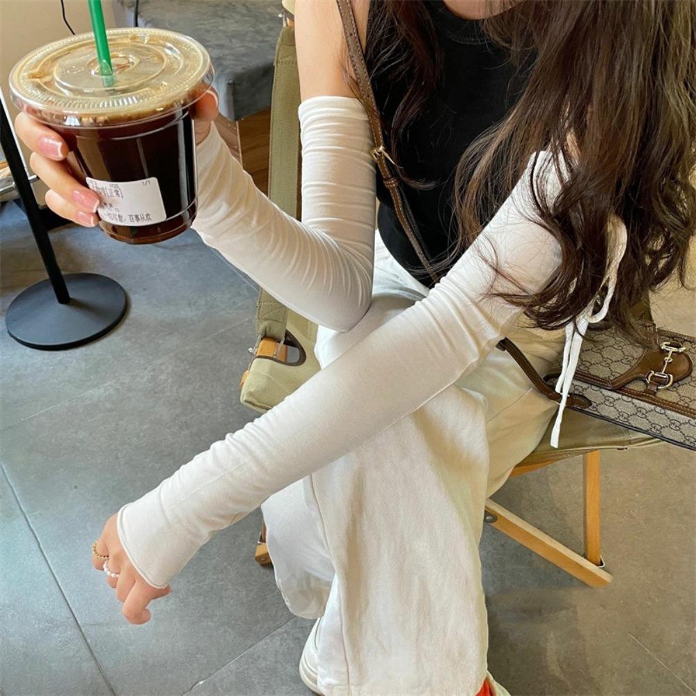 

Bow Strap Tie Straps Sleeves Modal Y2K Arm Cover Simple Sunscreen Sleeves Lady