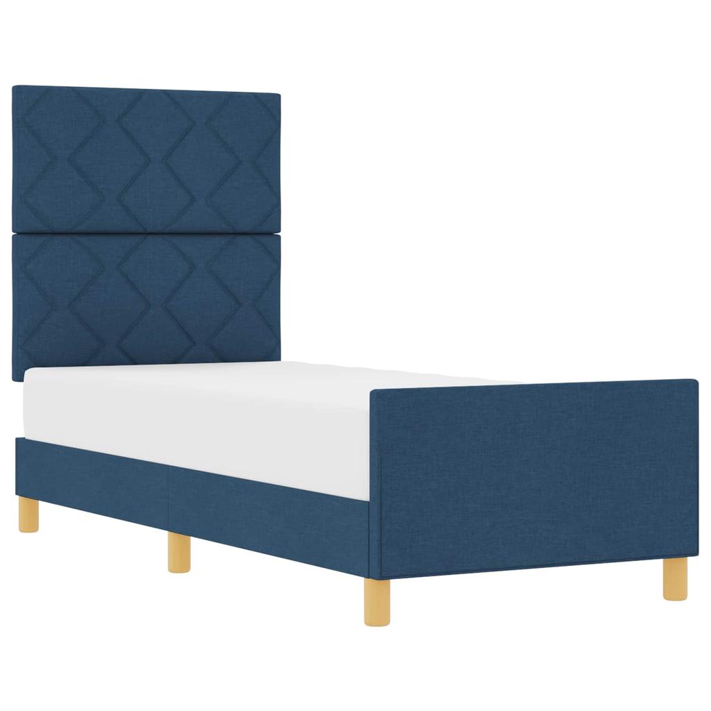 Bed Frame with Headboard Blue 80 x 200 cm Fabric