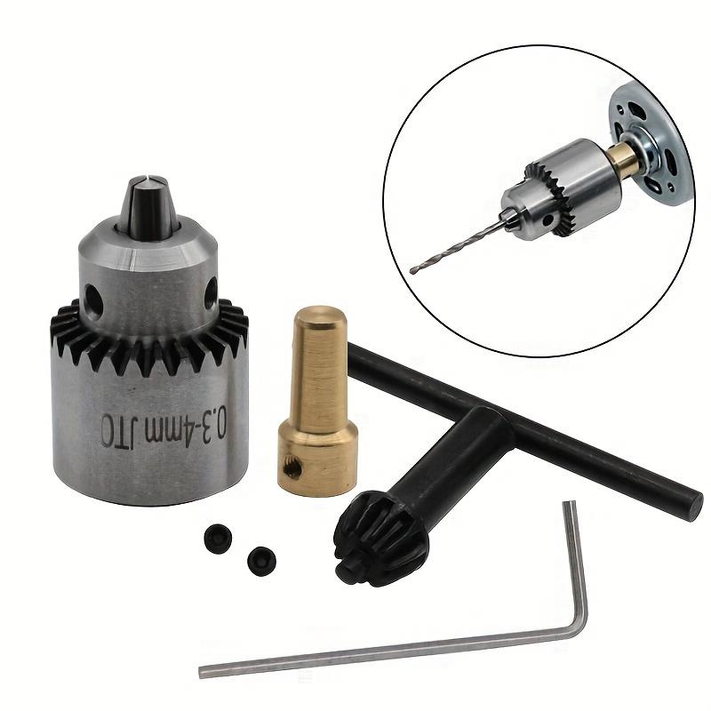 4-Piece Set Micro Motor Drill Chuck Keyed Steel Metal Key Control Wrench 0.3-4mm 3.17mm Hand Drill Shaft Adapter