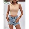 Solid Color round Neck Neck Sleeveless Top Pure Color round Neck Slim Fit Sleeveless Top Women