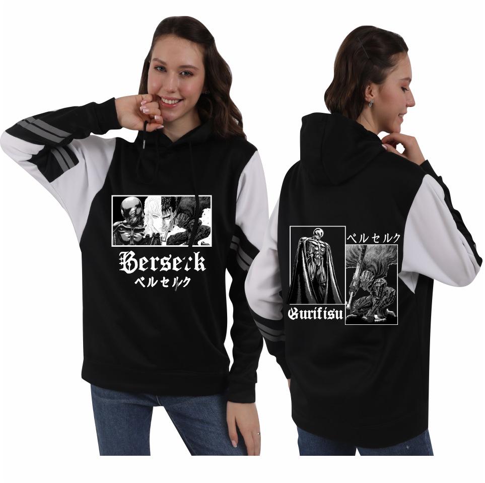 Trendy Men's Berserk Anime Hoodie - Loose Fit for Spring/Autumn, Casual & Sporty with Hood