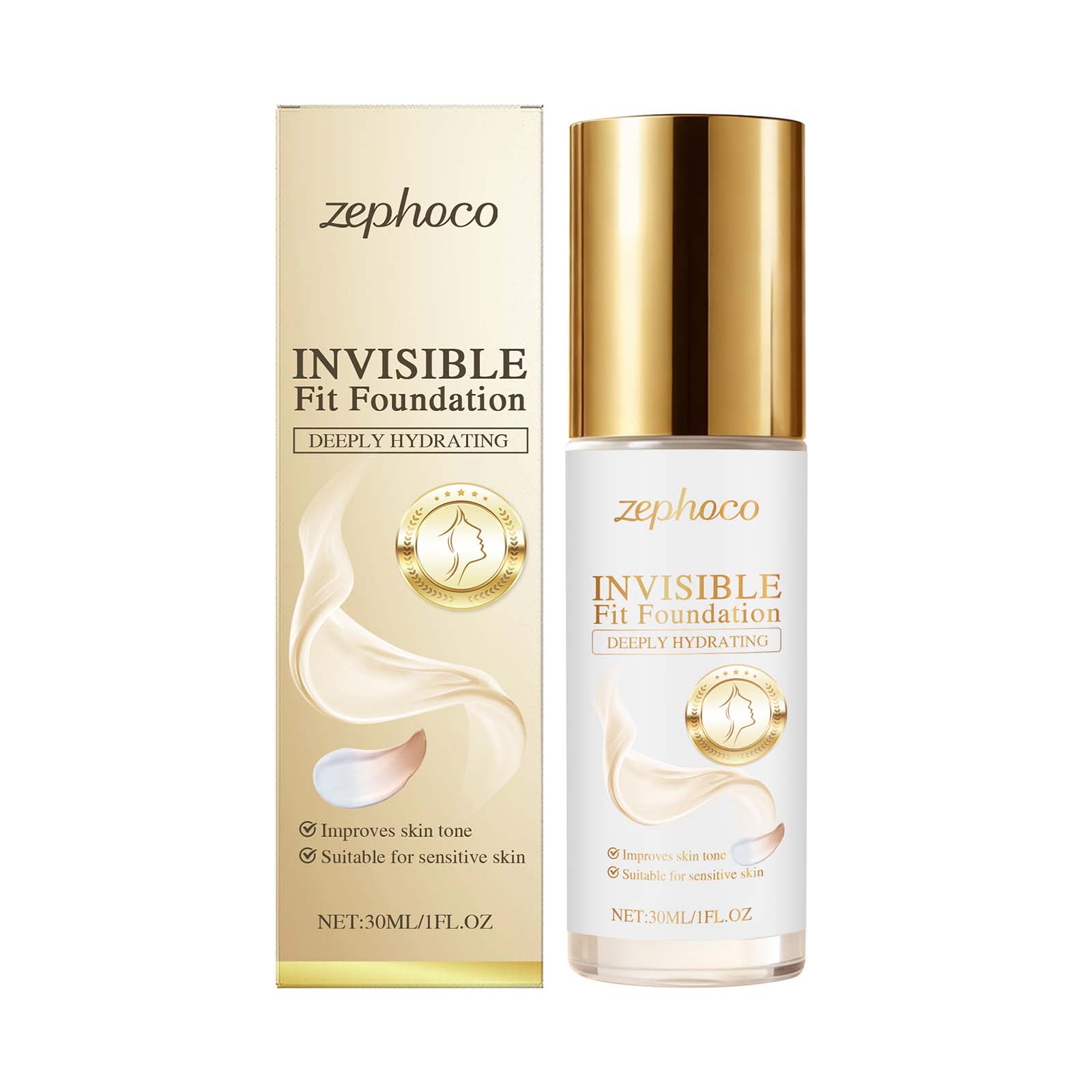 2-In-1 Foundation Soft Matte Makeup Base Full Coverage Waterproof Magic Hydrating Brightening Color Changing Liquid Foundation