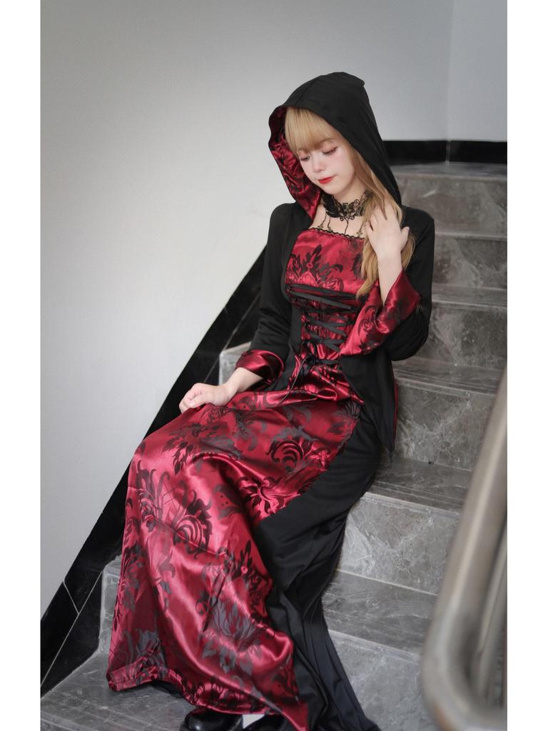 Halloween Vampir Umhang Cosplay Kostüm Zauberer Robe