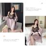 2025 Women's Ice Silk Satin Nightdress with Chest Pad - High-End Sling Pajamas