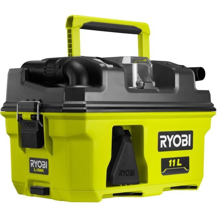 RYOBI - Aspirateur d’atelier 18V ONE+ - 11,8 kPa - collecteur 11 L - Avec accessoires &amp; adaptateur pour outils ONE+ - RV1811