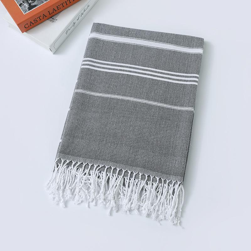 Turkish Striped Yarn-dyed Beach Towel with Tassels