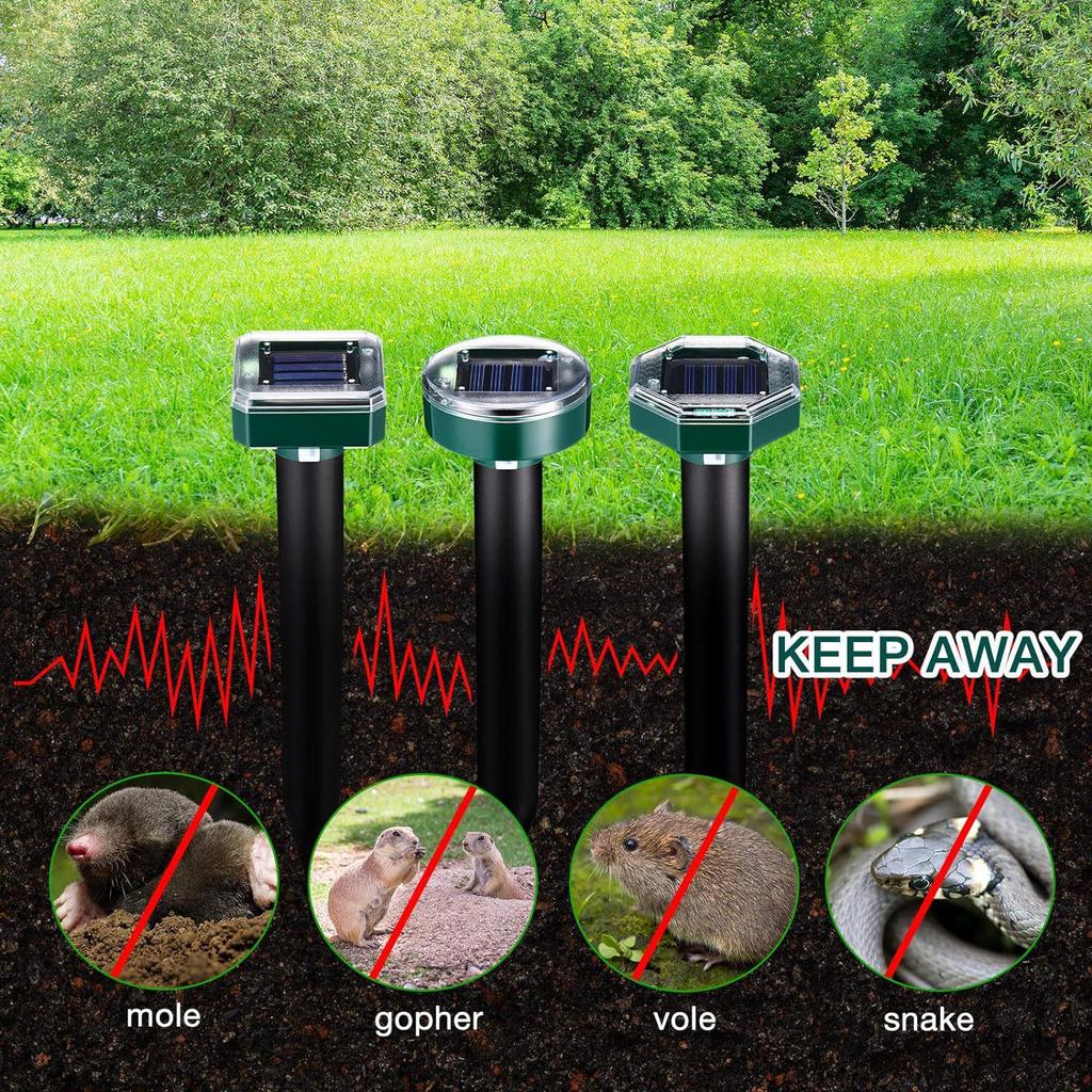 Solar Ultrasonic Animal Repeller: Mouse, Snake, Bird, Dog, Cat Deterrent