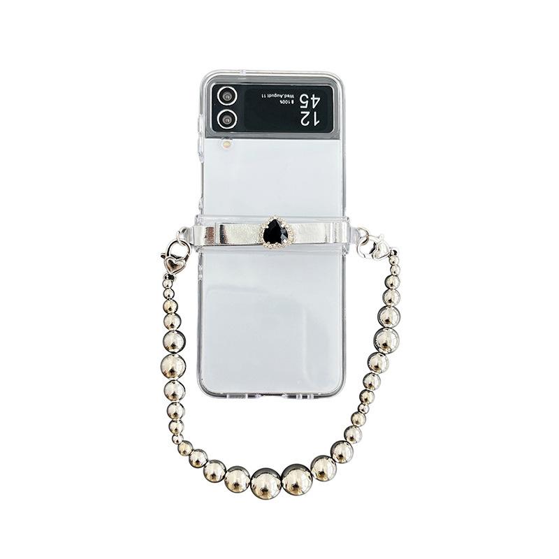 Transparent für Samsung Zflip 6 Handyhülle für W24flip Flip Flip Flip Faltbildschirm Handkette Schleife Liebe