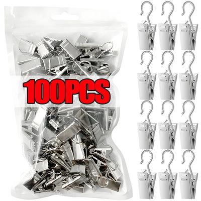 10–100 Stück Mini-Vorhangklammern aus Metall mit Haken, Edelstahl, massives Eisen, Gardinenhaken, langlebiges Zubehör für Zuhause, Fenster, Heimdekoration