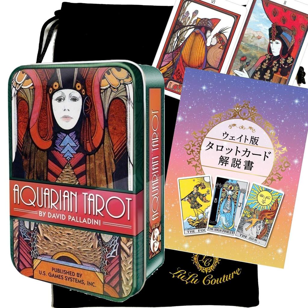 Aquarian Tarot Cards in a Tin with a Japanese Instruction Manual by lulucouture 67-page (Authentic)