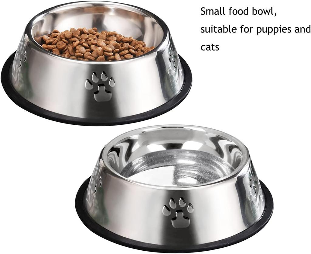 Water Bowl for Dogs and Cats, Stainless Steel Elevated Pet Feeder with Vintage-Style Metal Stand, for Dogs and Cats