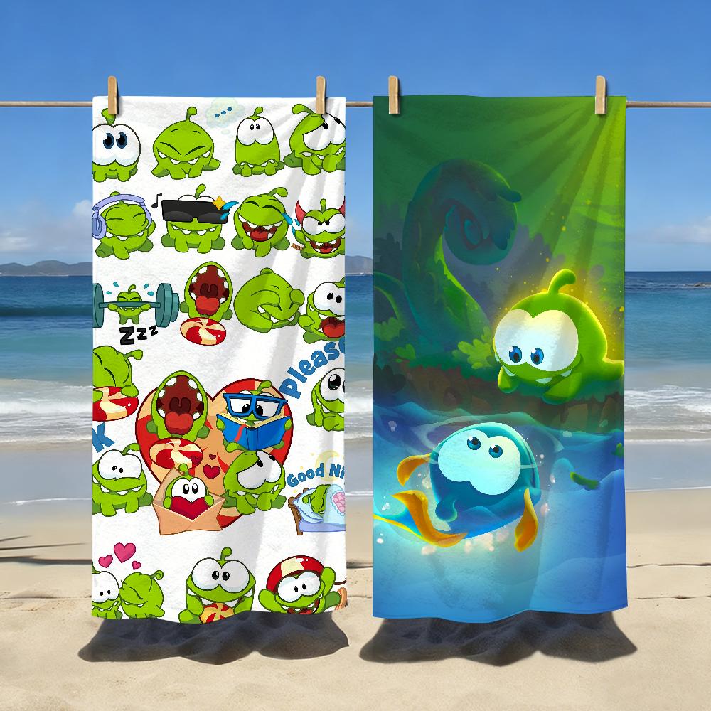 Spiel O-Om Nom-Stories Frosch Niedlich Handtuch Weich Pool Geschenk Für Reise Fitnessstudio Dusche Camping Schnelltrocknend Sport Große Strandhandtücher