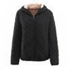 Women Hooded Jacket Cotton Quilted Coat Casual Loose Fit Long Sleeves Zipper Pocket Warm Solid Color Outwear for Ladies Autumn Winter