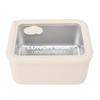 Lunch Container Visible Microwave Safe Portable 304 Stainless Steel Lunch Box for School Picnic Travel Beige Small 600ml