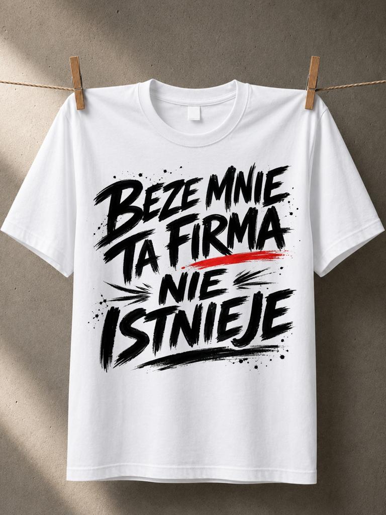 Beze Mnie Ta Firma Nie Istnieje With Polish Workplace Quote In Rough Brush Lettering And Red Unisex All Tshirt