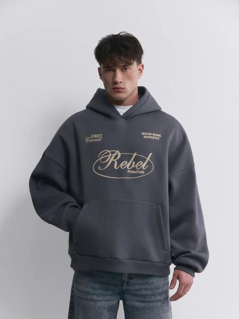 Men's Oversized Printed Hoodie Long Sleeve Casual Fleece Pullover Sweatshirt
