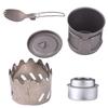 Camping Kochset Ti 500ml Tasse Gabel Löffel Spirituskocher Windschutz Tragbare Camping Kochsets für