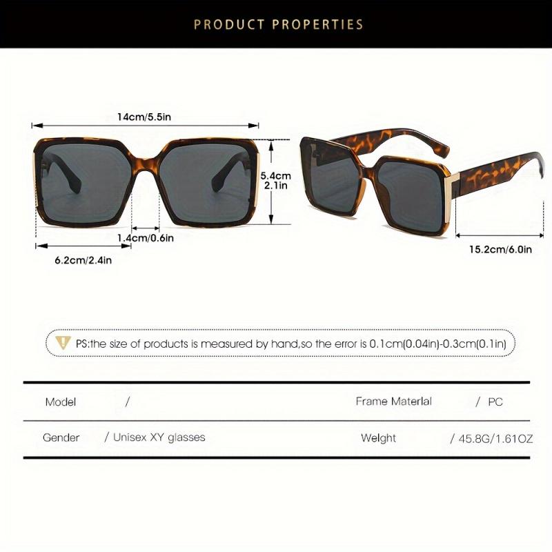 1 Paar Übergroße Sonnenbrille Rechteckig Modische Damen-Sonnenbrille für Casual Wandern und Tägliche Freizeit Outdoor-Brille