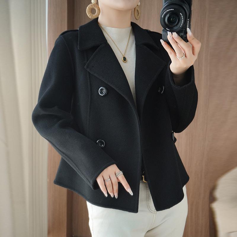 2025 Double-Sided Wool Korean Style Petite Loose Jacket for Women - Autumn/Winter Fashion