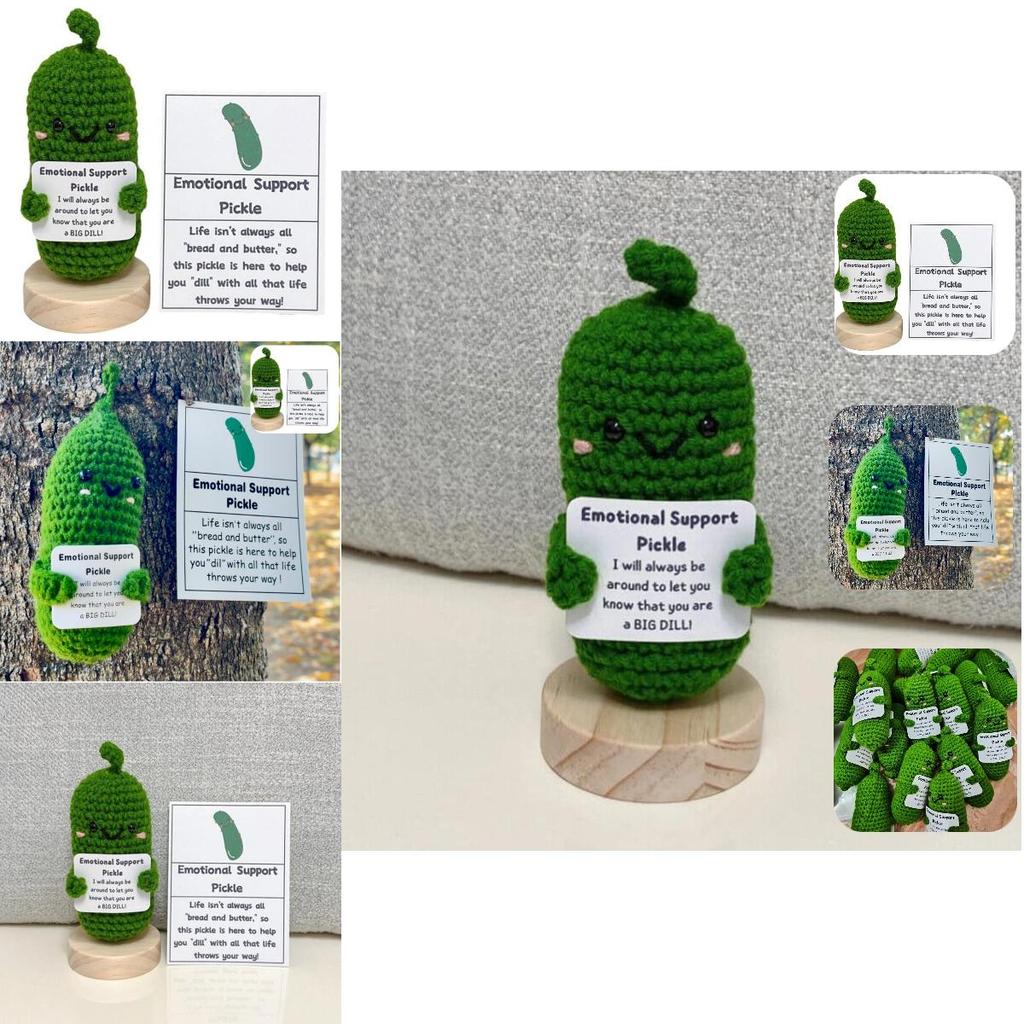 Handmade Crocheted Funny Cucumber And Potato Woolen Expression Gift Set