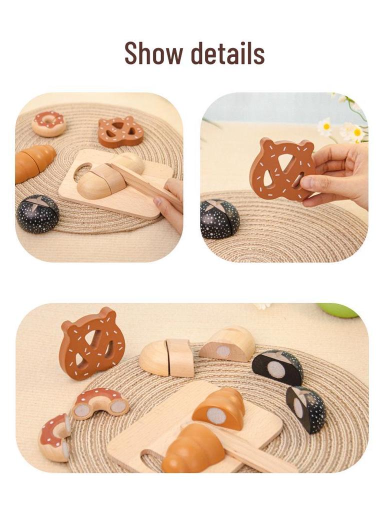 Wooden Velcro Bread & Veggie Cutting Play Set