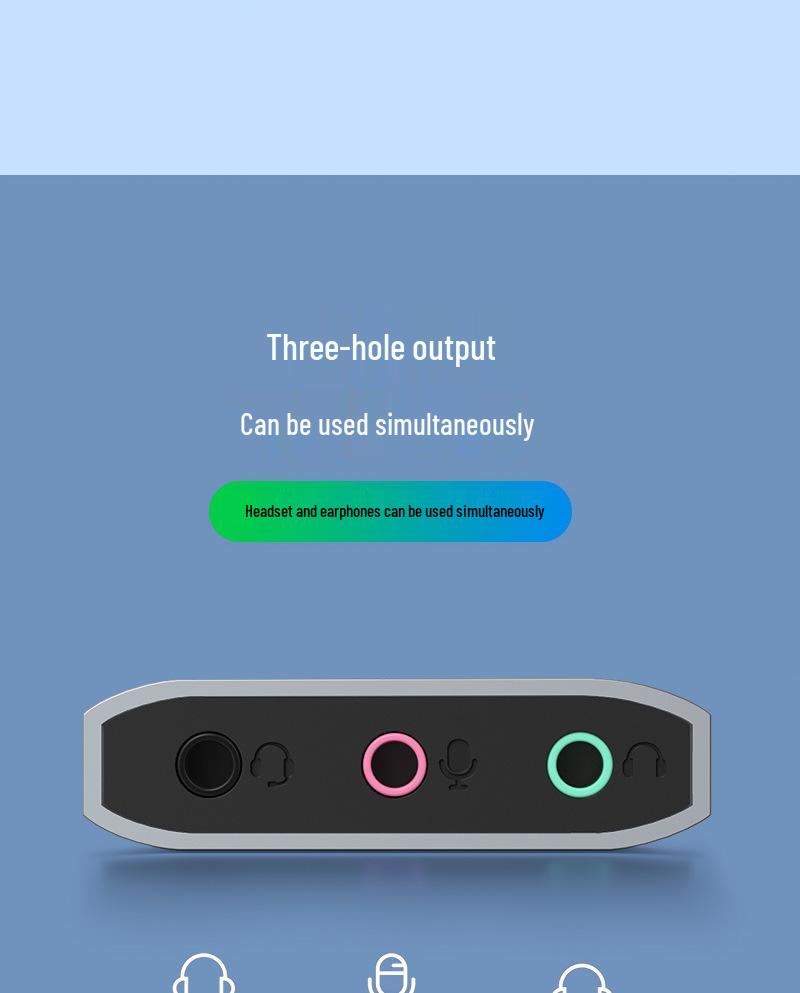 USB To 3.5mm Audio Converter for Live Streaming - External Driver-Free Sound Card