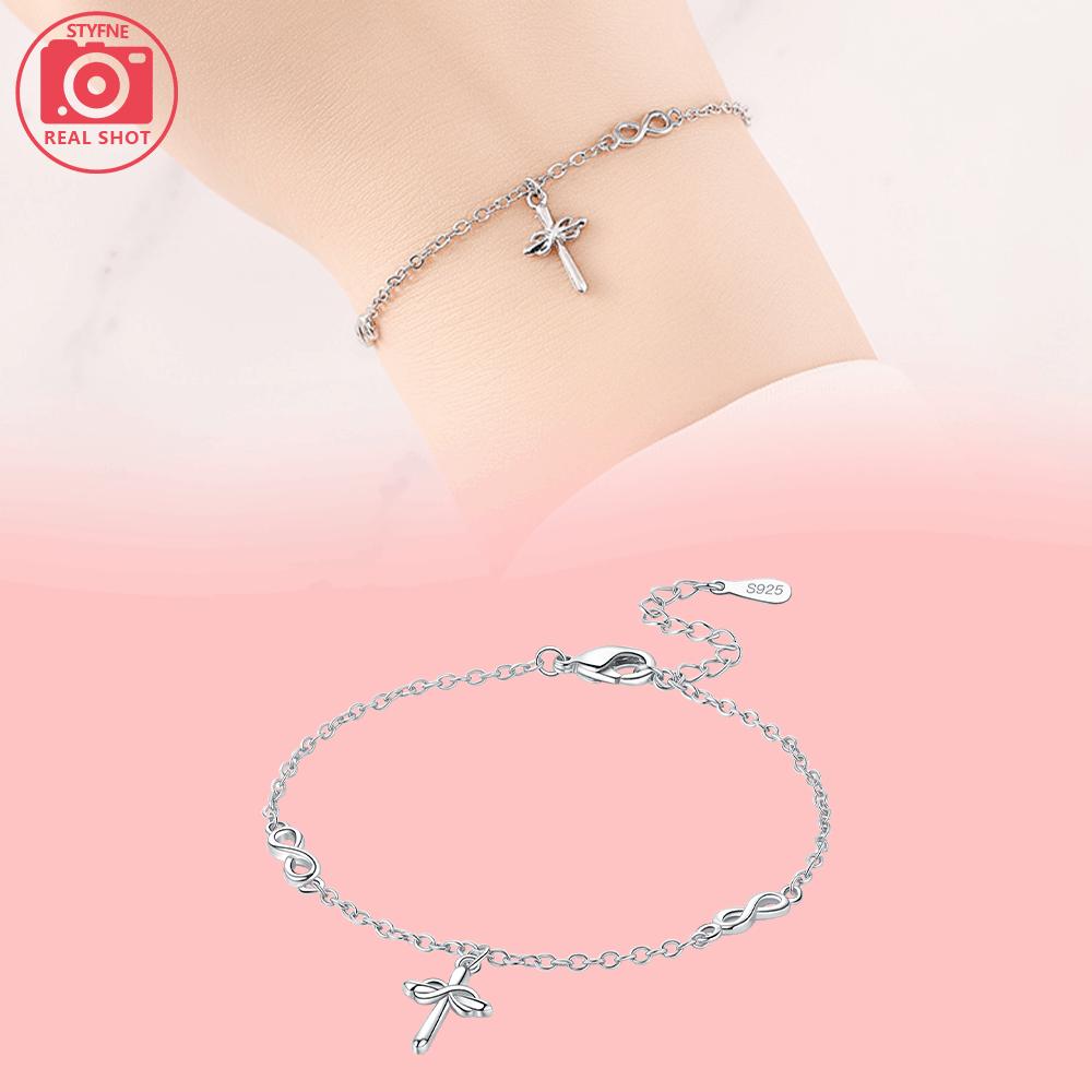 Authentic copper Starry Butterfly Bracelets Blue Zircon Cross Claws Bracelets Women Jewellery Accessory Anniversary Fine Gift