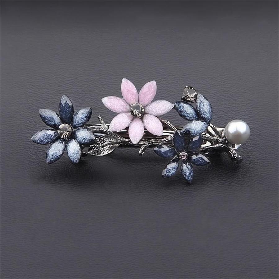 New Korean Colorful Crystal Butterfly Spring Hairpin Zircon Alloy Top Clip Horizontal Clip Elegant Women's Fashion Hair Jewelry