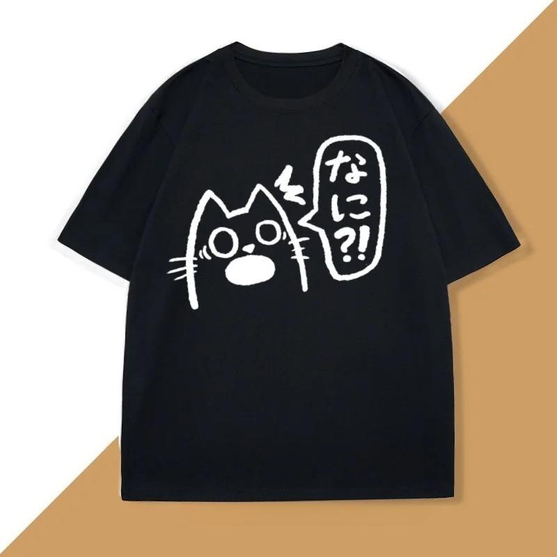 Japanese Style Cat Drink T Shirt Women Short Sleeve Tees Summer Tops Retro Streetwear Women Tshirt Womens Clothing Graphic
