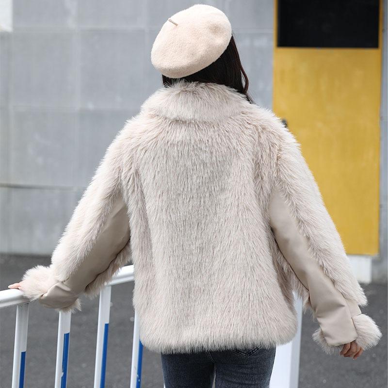 Autumn and winter new Mao Mao jacket women's imitation fox hair fashion casual warm coat