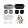 1 Set Skin Care Headband And Wristbands, Puffy Spa Makeup Headband For Face Washing, Soft Headbands For Women,Cute Hair Ties