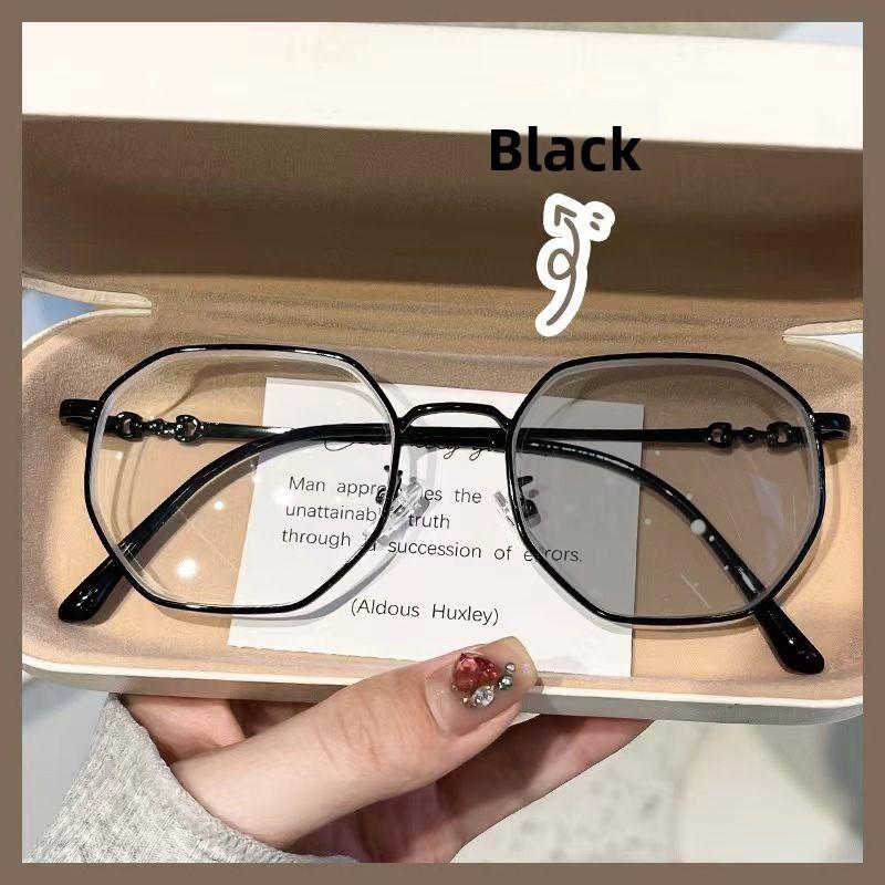 

Modern Metal Square Eyeglass Frame With Photochromic Lenses For Women And Men Style J