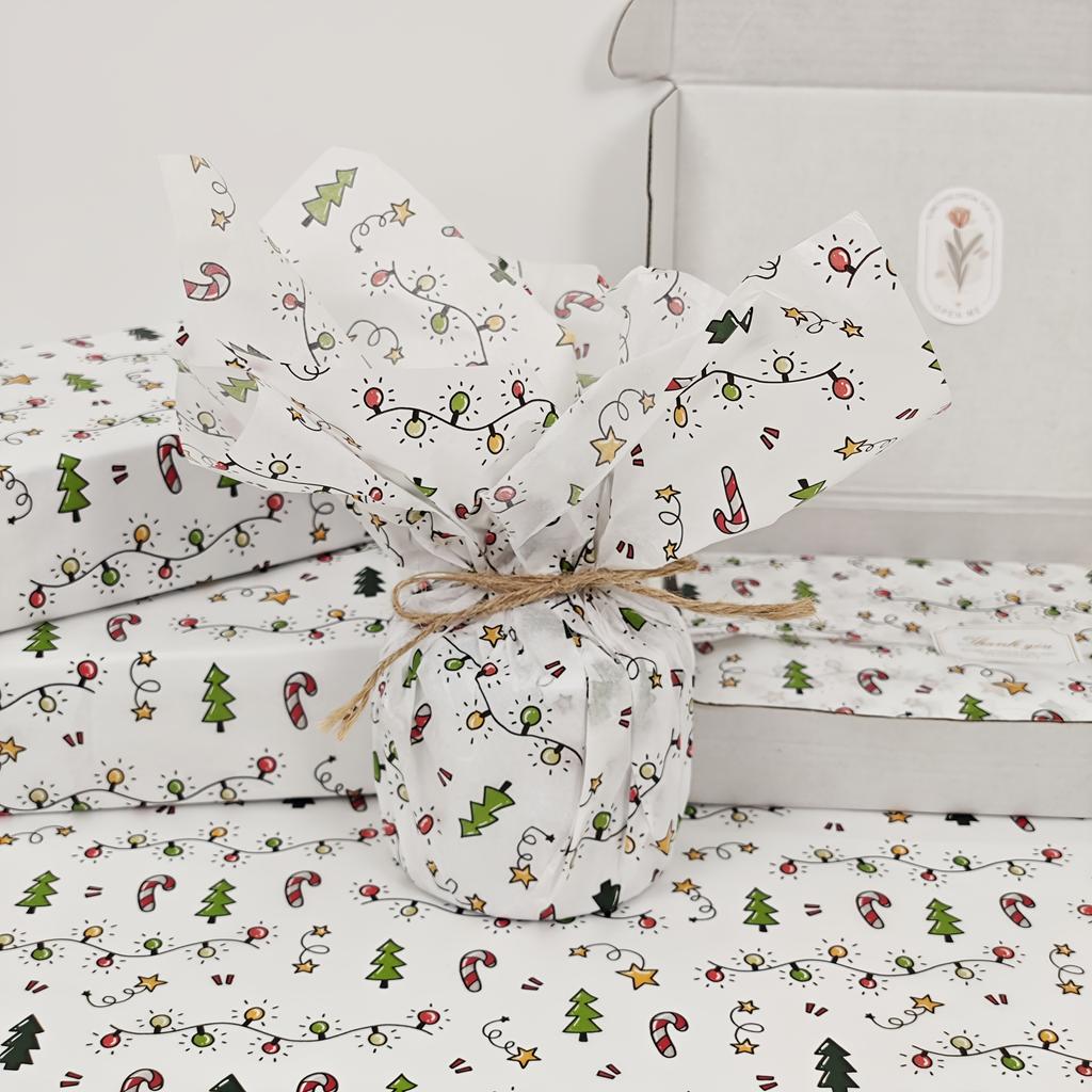 15 Stück dünnes Papier mit Weihnachtslaternenmustern, Geschenkpapier, geeignet für Weihnachtsdekoration, Winter, Thanksgiving