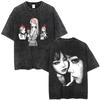 Anime Tomie Junji Ito Vintage Washed T Shirt Men Women Retro Manga Horror Gothic T-shirt Men's Casual Cotton Short Sleeve Tshirt