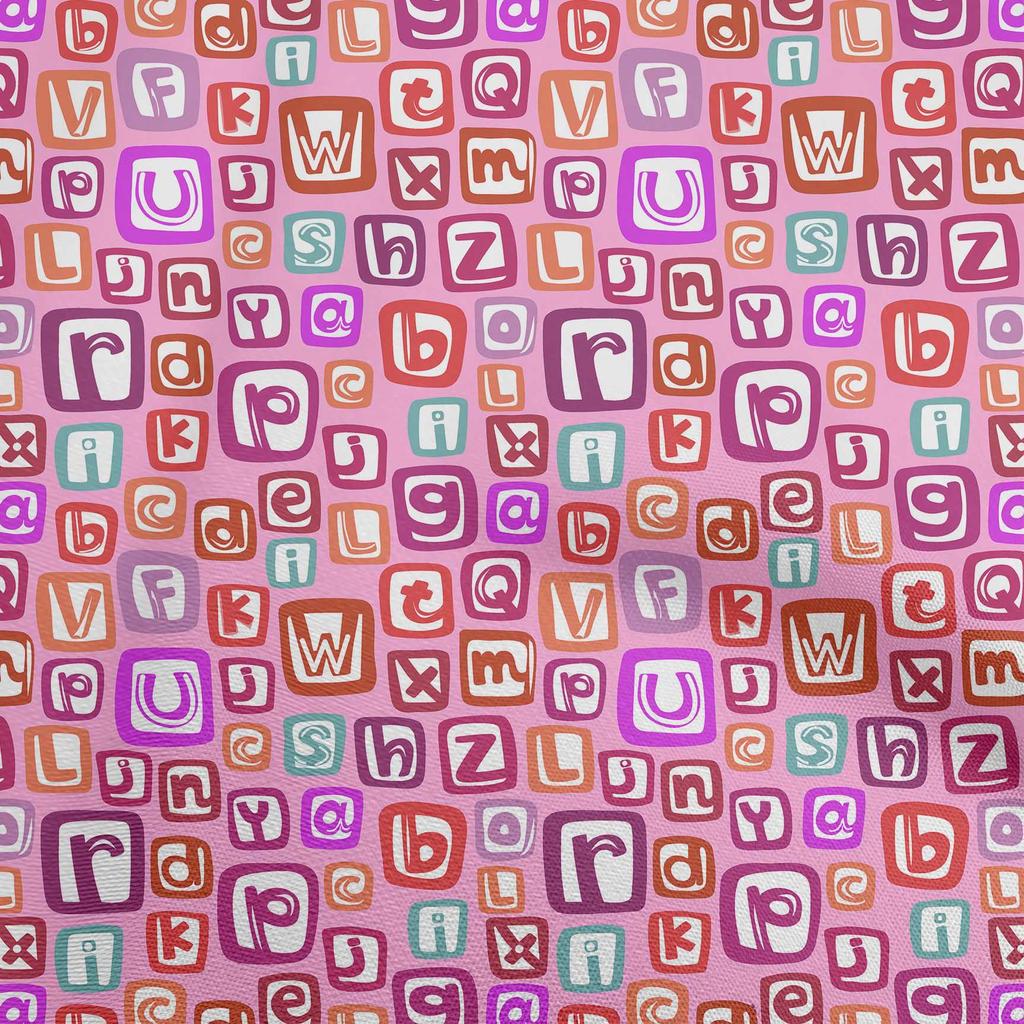 oneOone Cotton Flex Dark Beige Fabric Kids Alphabet Diy Clothing Quilting Fabric Print Fabric By Yard 40 Inch