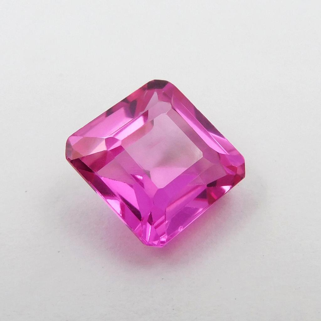 Beautiful Pink Sapphire Natural Square Cut 10+ Ct Certified Loose Gemstone