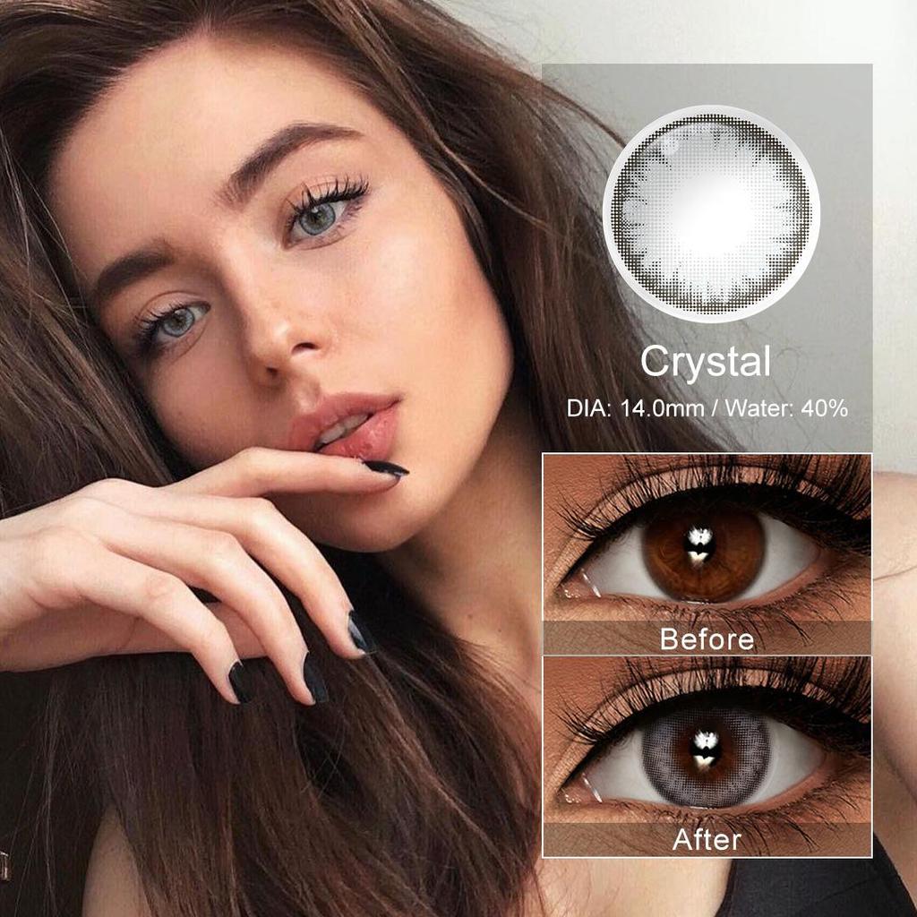 FreshGo Fargede kontaktlinser Kosmetikk Blå fargelinse for øynene Naturlig skjønnhet Elever 1 par årlig myk kontaktlinse