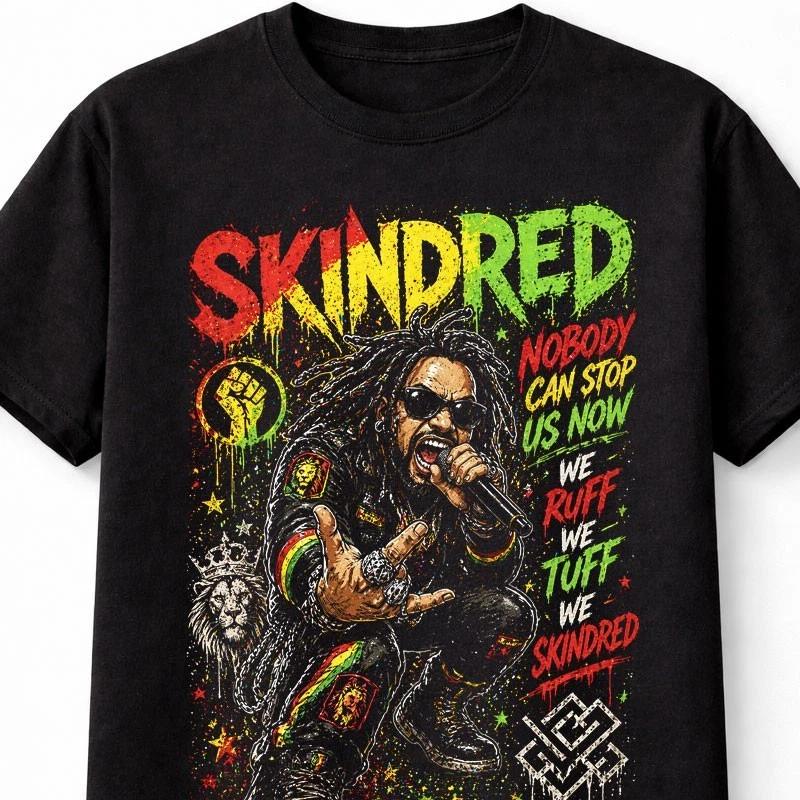 Skindred Nobody Can Stop Us Now Ragga Metal Reggae Graphic Unisex TShirt S