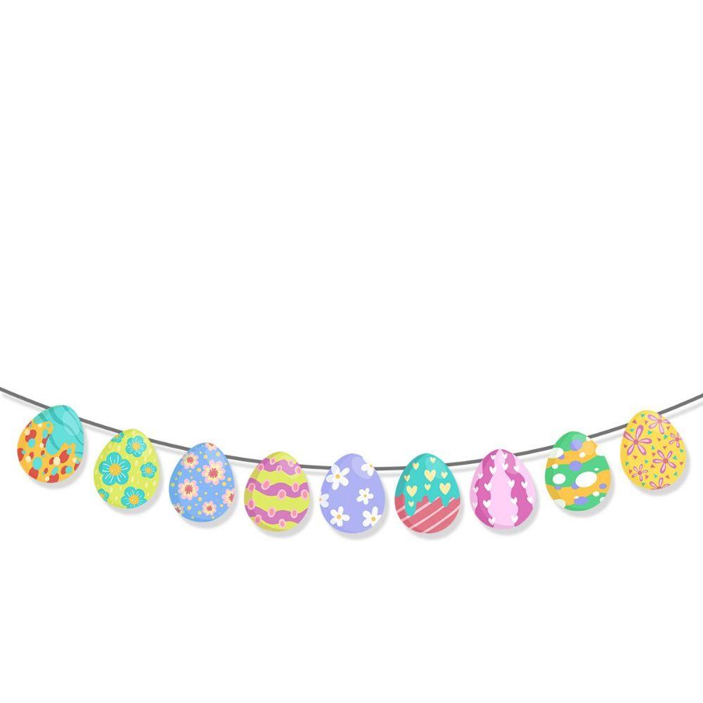 Creative Easter Party Decorations Cute Happy Easter Decor Handmade Rabbit Egg Banner  Cake Supplies