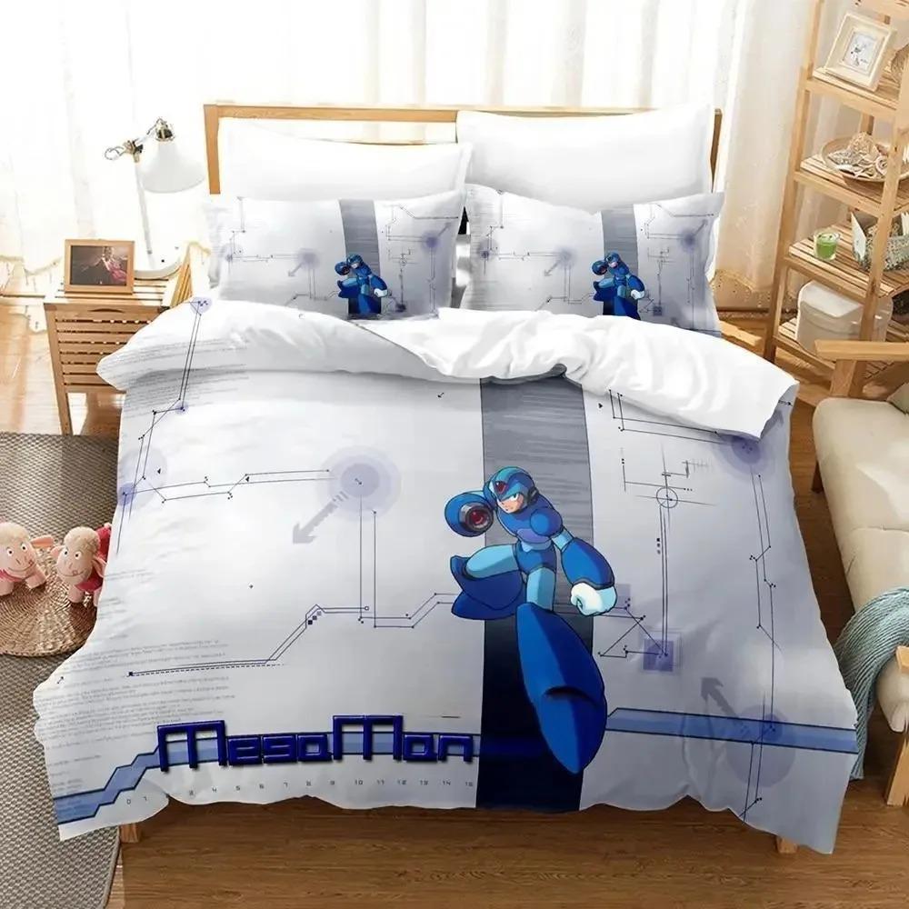 Mega Man X DiVE Bedding Set Single Twin Full Queen King Size Bed Set Adult Boys Bedroom Duvet Cover Sets 3D Anime Bed Set