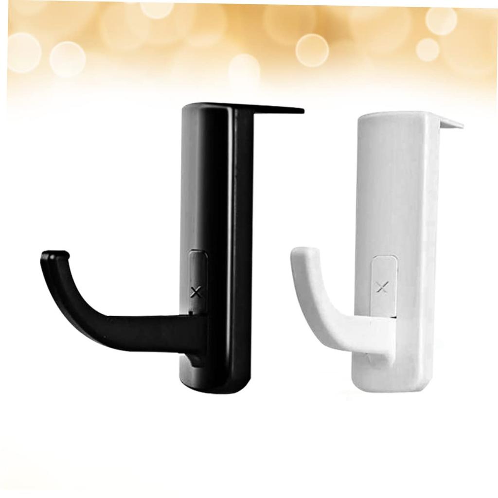 NUOLUX Headphone Hooks, Headphone Stand, Set of 2, Lightweight, Sturdy, Easy to Attach, Desk-Mountable Headset, Metal Stand, Desktop, Wall Mount